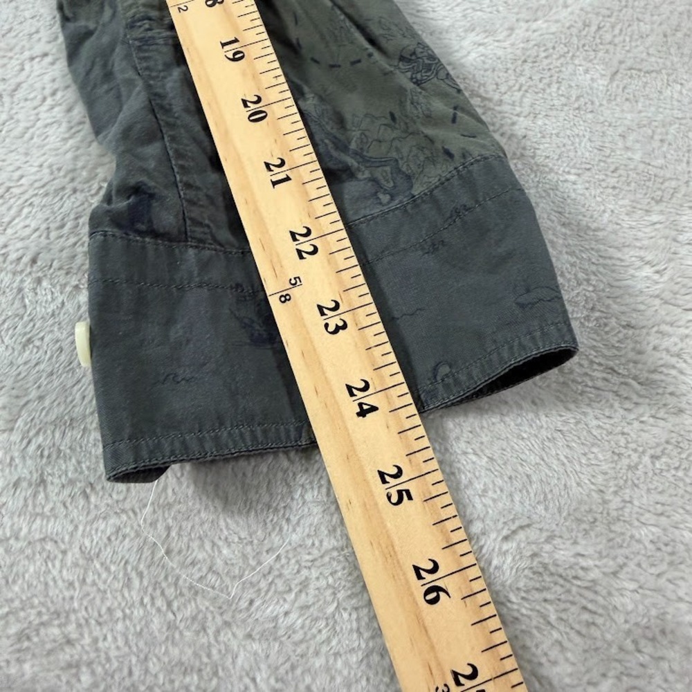 Banana Republic Organic Cotton Shirt Men Medium Standard Fit Green Treasure Map - Picture 6 of 8